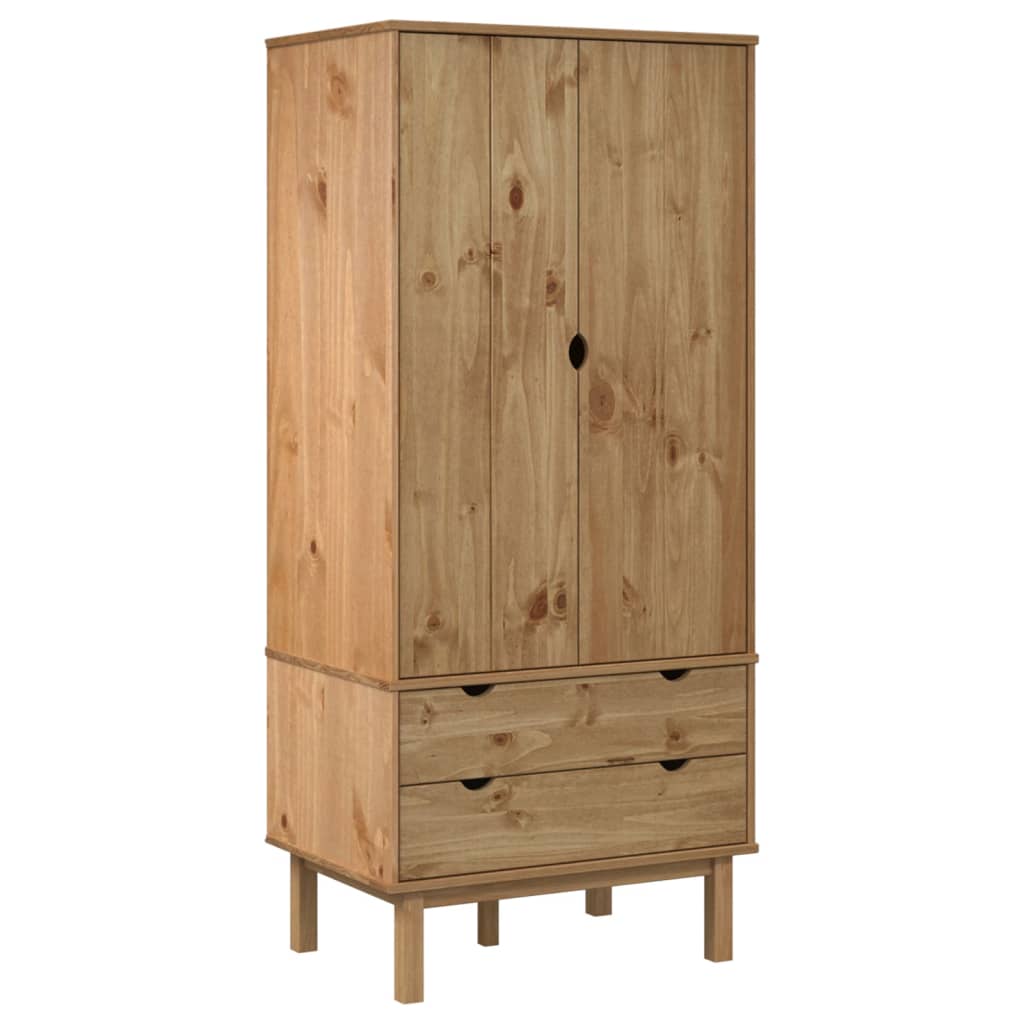 Wardrobe OTTA 76.5x53x172 cm Solid Wood Pine - Cupboards & Wardrobes