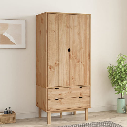 Wardrobe OTTA 76.5x53x172 cm Solid Wood Pine - Cupboards & Wardrobes