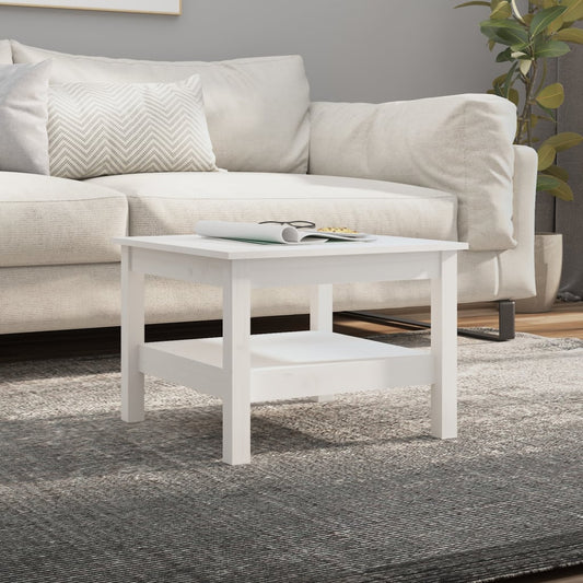 Coffee Table White 55x55x40 cm Solid Wood Pine - Coffee Tables