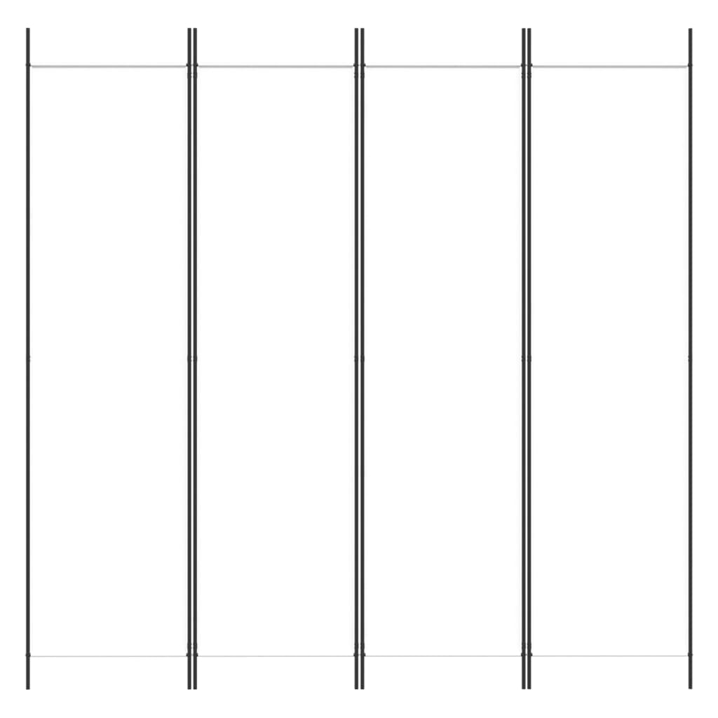 4-Panel Room Divider White 200x200 cm Fabric - Room Dividers