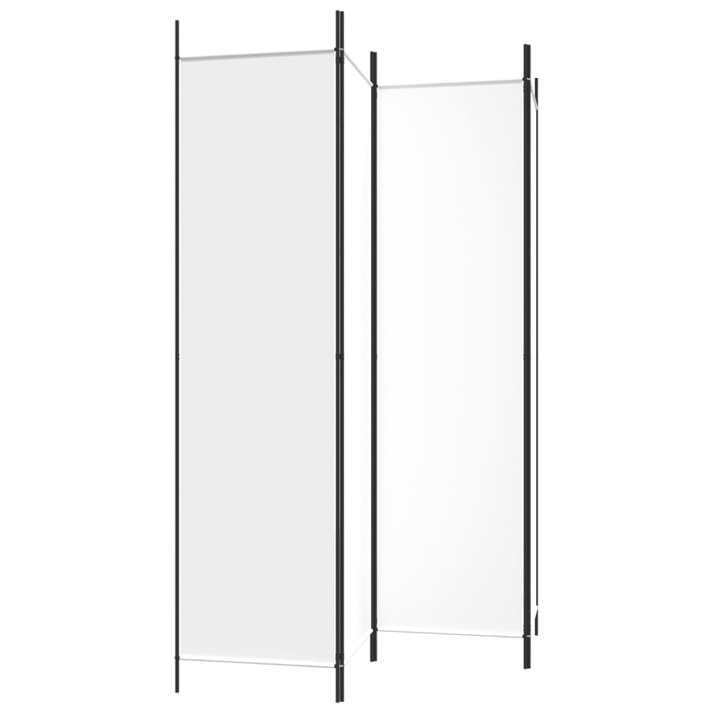 4-Panel Room Divider White 200x200 cm Fabric - Room Dividers