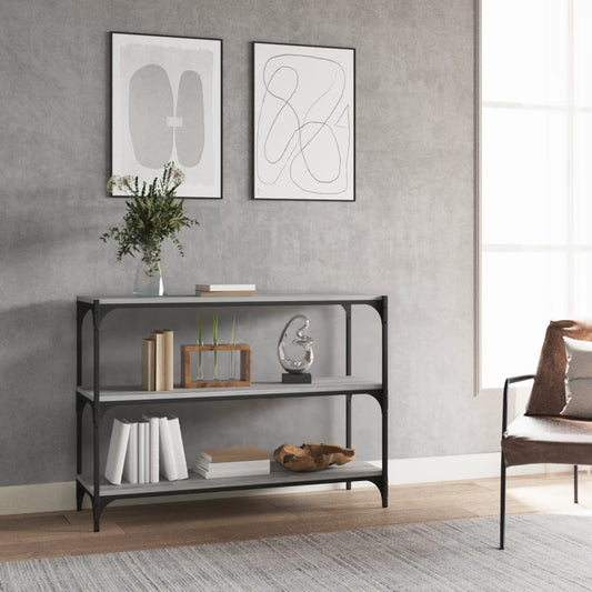 Book Cabinet Grey Sonoma 100x33x70.5cm Engineered Wood and Steel - Bookcases & Standing Shelves
