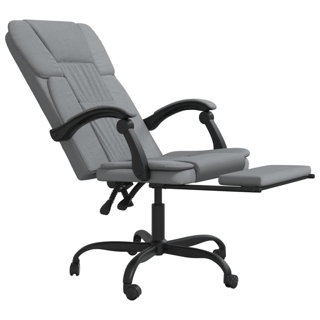Reclining Office Chair Light Grey Fabric - Office & Desk Chairs