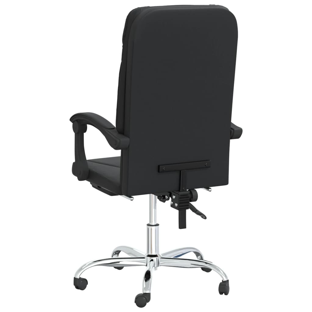 Reclining Office Chair Black Faux Leather - Office & Desk Chairs