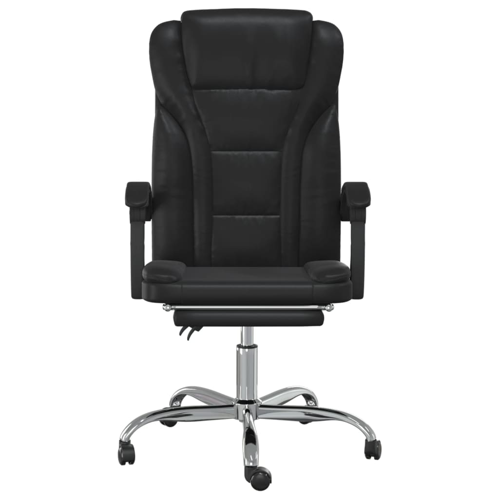 Reclining Office Chair Black Faux Leather - Office & Desk Chairs
