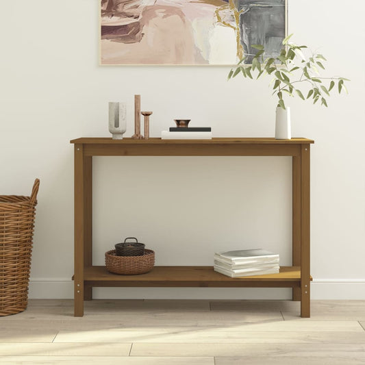 Console Table Honey Brown 110x40x80 cm Solid Wood Pine - End Tables