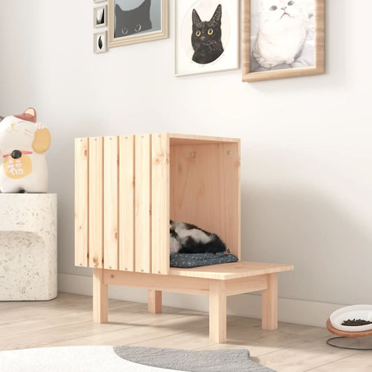 Cat House 60x36x60 cm Solid Wood Pine - Cat Furniture