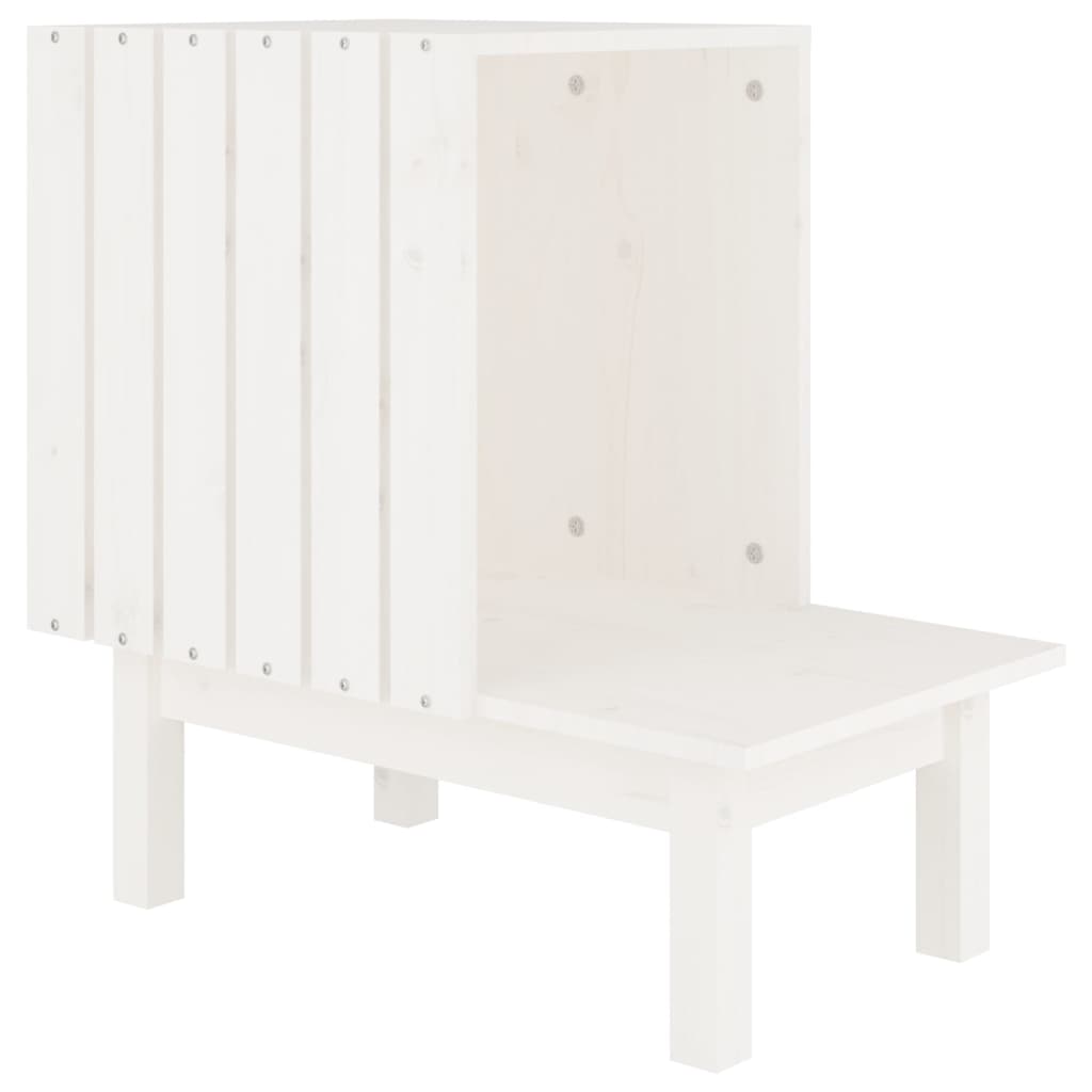 Cat House White 60x36x60 cm Solid Wood Pine - Cat Furniture