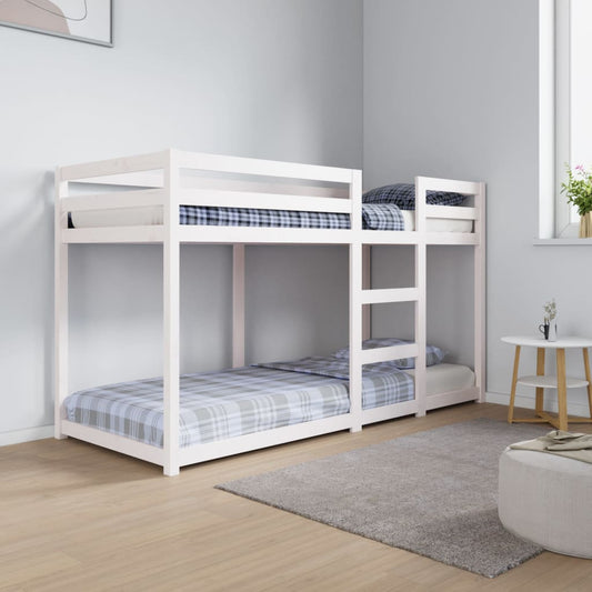 Bunk Bed White 75x190 cm Solid Wood Pine - Beds & Bed Frames
