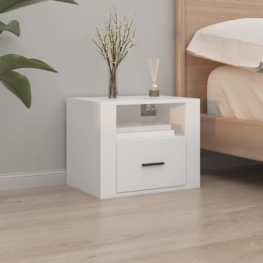 Wall-mounted Bedside Cabinet White 50x36x40 cm - Bedside Tables