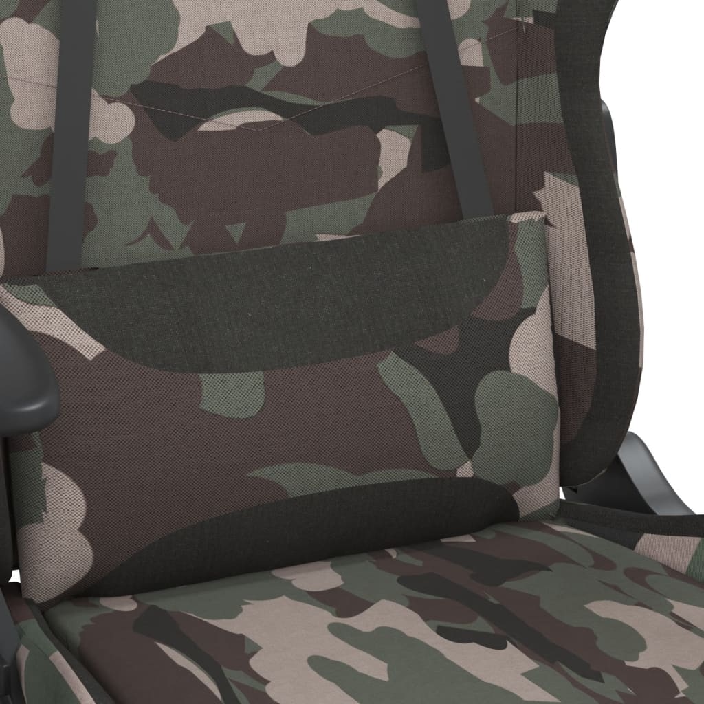 Gaming Chair with Footrest Camouflage and Black Fabric - Gaming Chairs