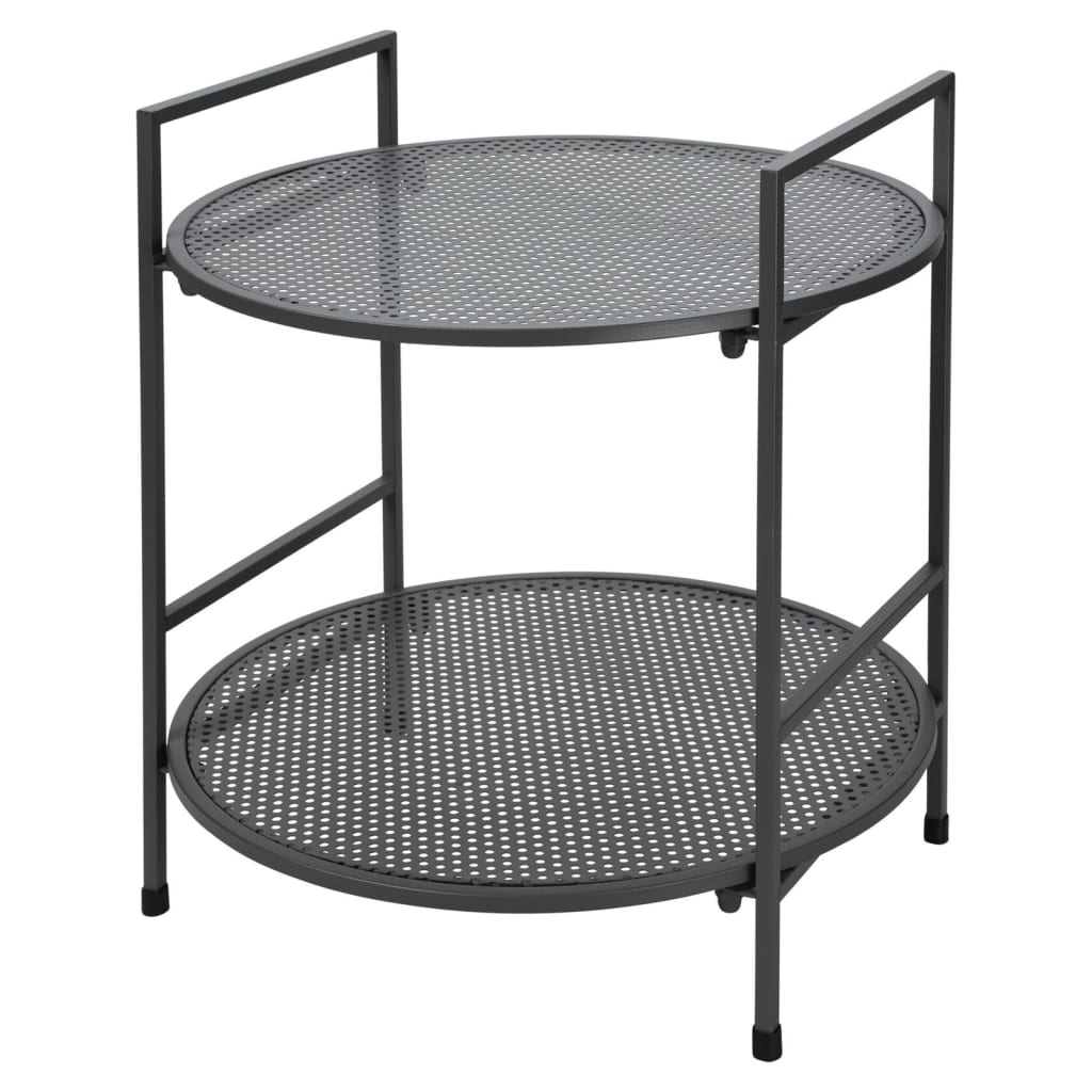ProGarden 2-tier Garden Side Table Steel Matte Anthracite - Outdoor Tables