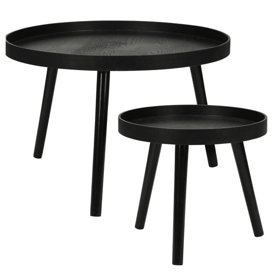 Home&Styling 2 Piece Side Table Set Round Black - End Tables