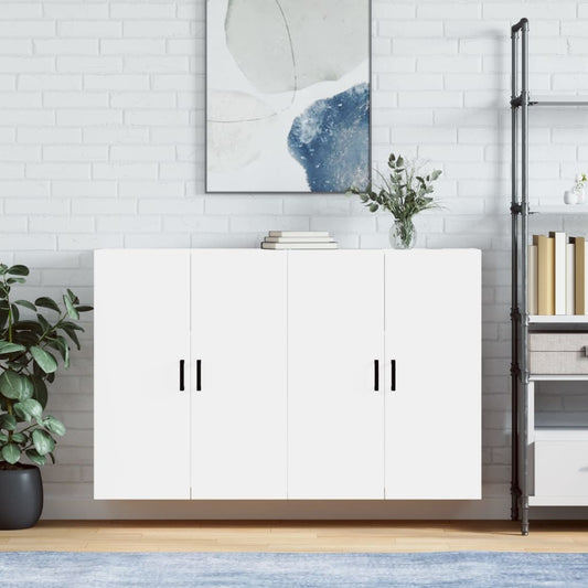 Wall Mounted Cabinets 2 pcs White 69.5x34x90 cm - Buffets & Sideboards