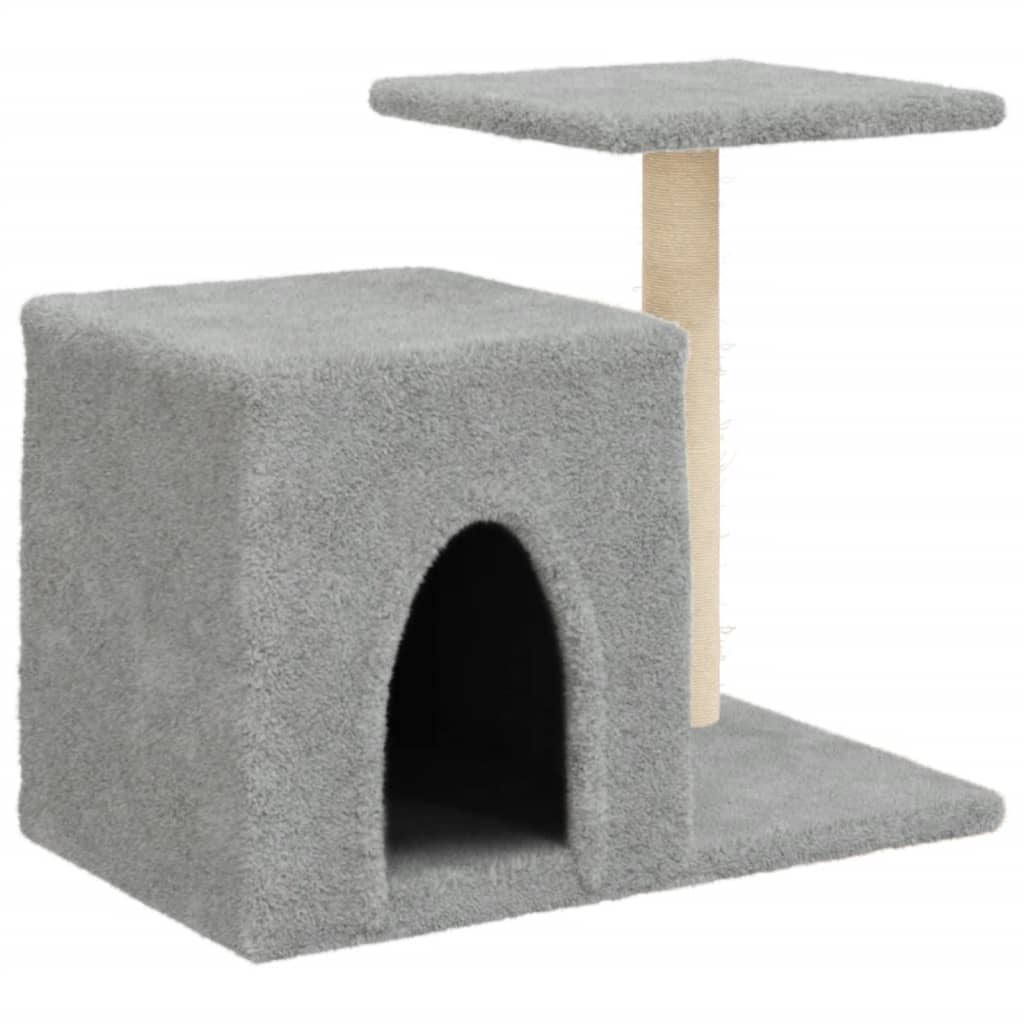 Cat Tree with Sisal Scratching Posts Light Grey 50.5 cm - Cat Furniture