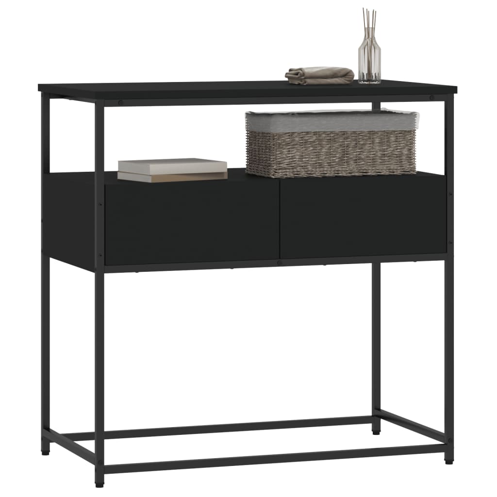 Console Table Black 75x40x75 cm Engineered Wood - End Tables