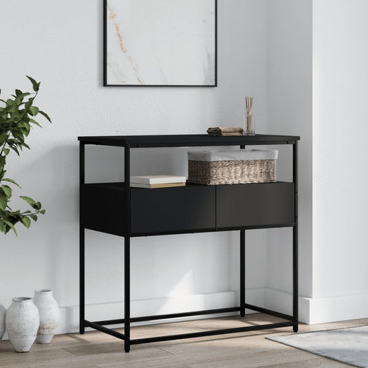Console Table Black 75x40x75 cm Engineered Wood - End Tables