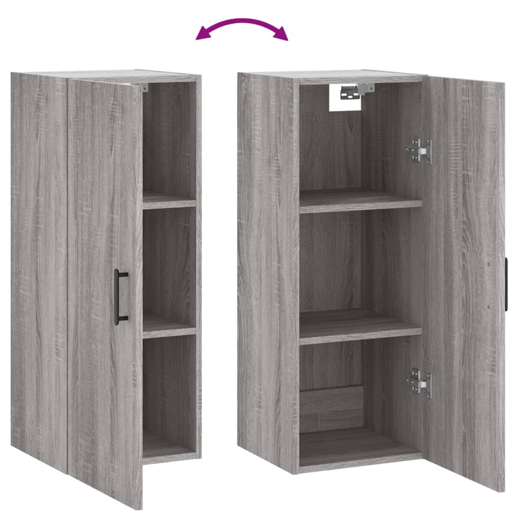 Wall Mounted Cabinet Grey Sonoma 34.5x34x90 cm - Buffets & Sideboards