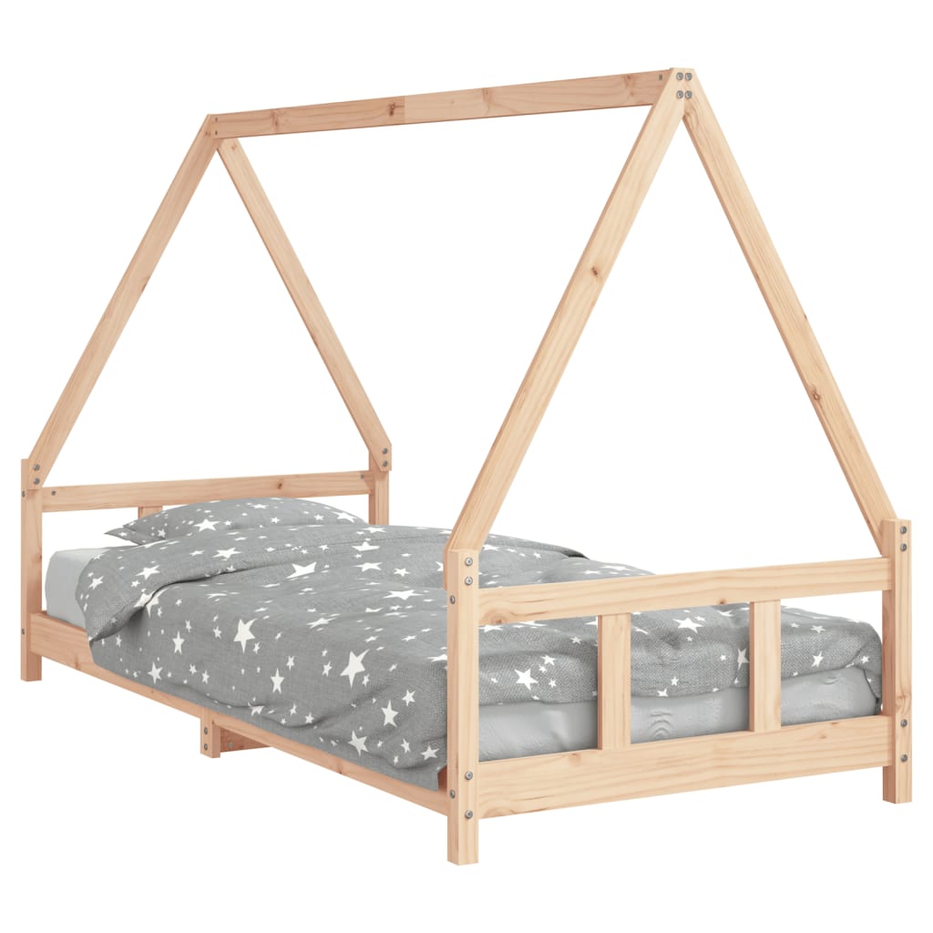 Kids Bed Frame 90x200 cm Solid Wood Pine - Cots & Toddler Beds