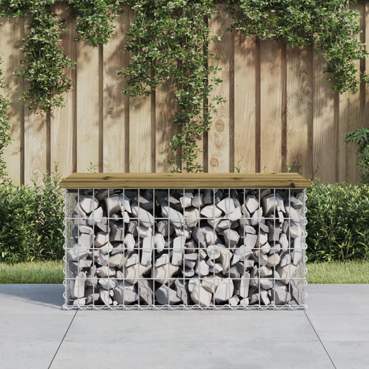 Garden Bench Gabion Design 83x44x42 cm Impregnated Wood Pine - Outdoor Benches