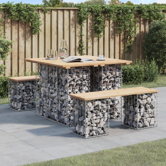 Garden Bench Gabion Design 100x102x72 cm Solid Wood Pine - Outdoor Benches