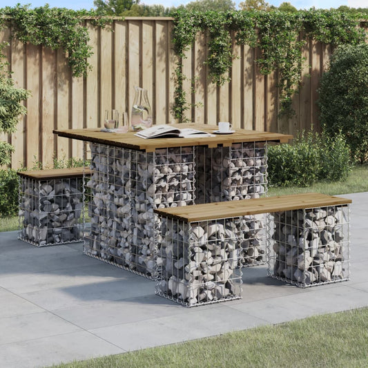 Garden Bench Gabion Design 100x102x72 cm Impregnated Wood Pine - Outdoor Benches