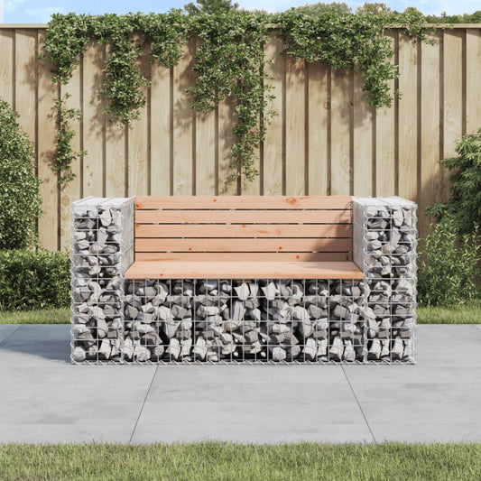 Garden Bench Gabion Design 143x71x65.5 cm Solid Wood Douglas - Outdoor Benches