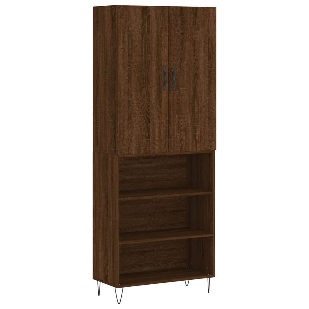 Highboard Brown Oak 69.5x34x180 cm Engineered Wood - Buffets & Sideboards