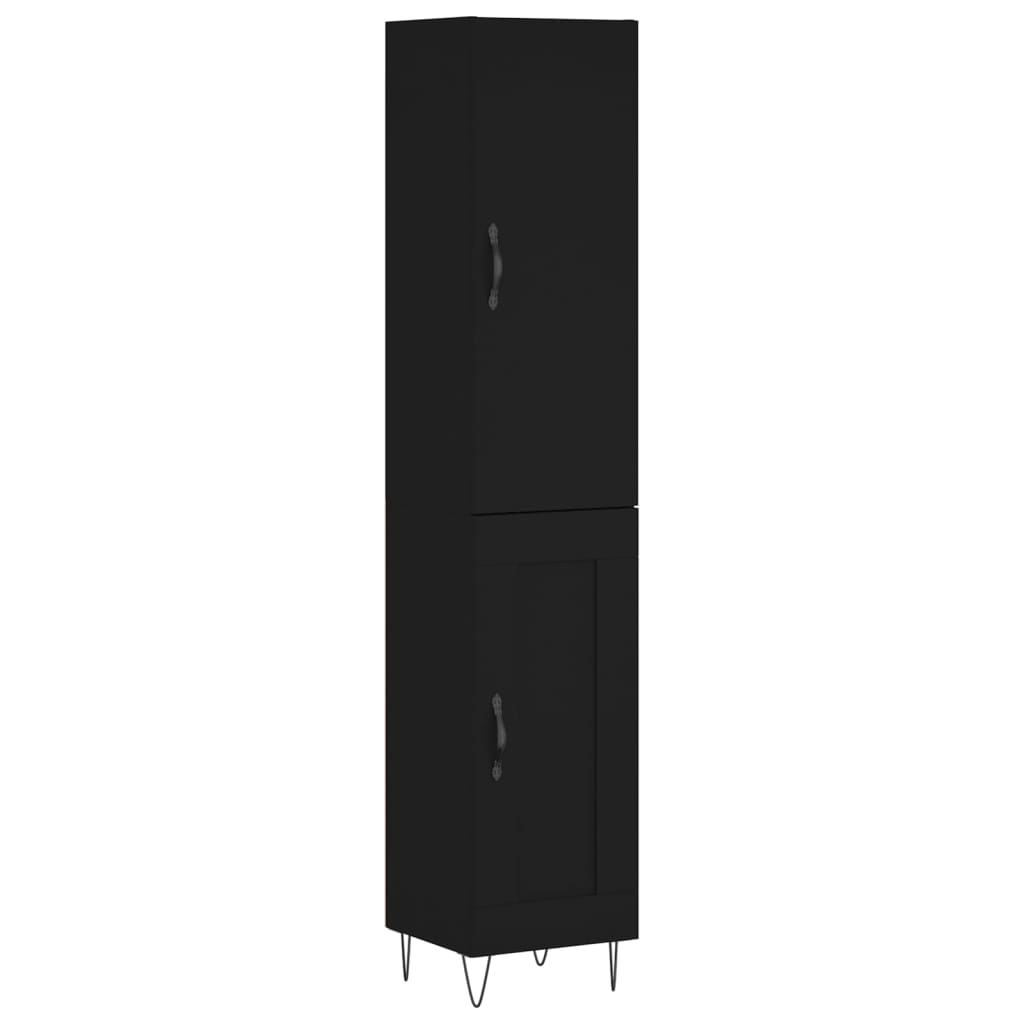 Highboard Black 34.5x34x180 cm Engineered Wood - Buffets & Sideboards