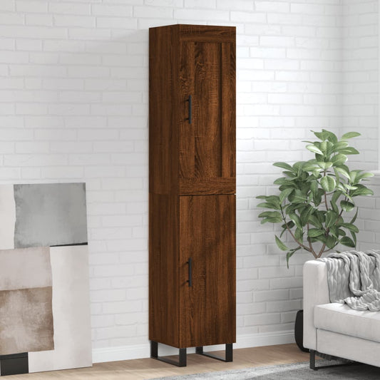 Highboard Brown Oak 34.5x34x180 cm Engineered Wood - Buffets & Sideboards