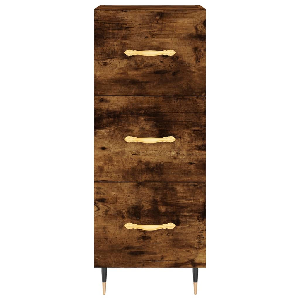Highboard Smoked Oak 34.5x34x180 cm Engineered Wood - Buffets & Sideboards