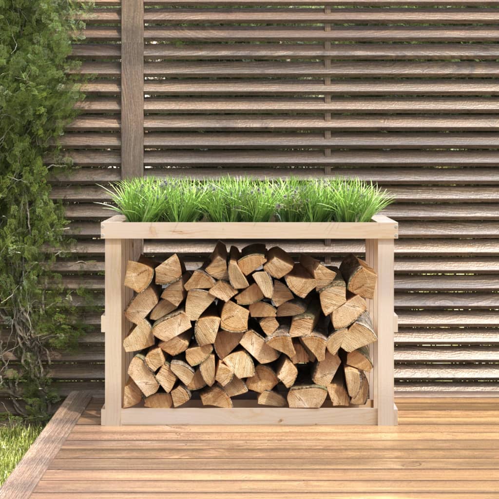 Outdoor Log Holder 108x52x74 cm Solid Wood Pine - Log Racks & Carriers