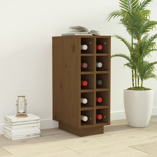 Wine Cabinet Honey Brown 23x34x61 cm Solid Wood Pine - Wine Racks