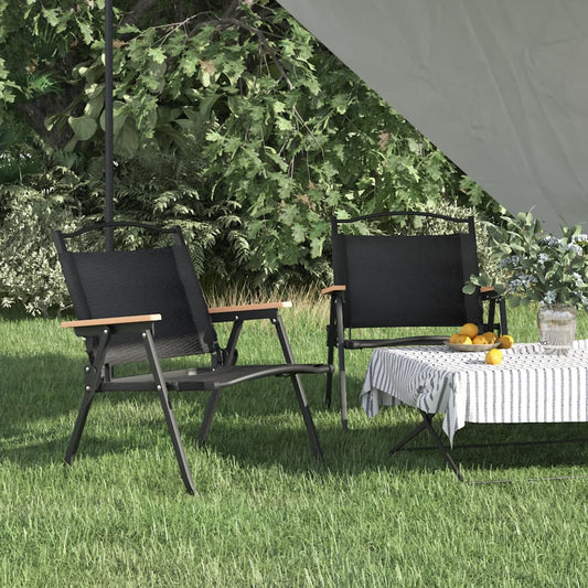 Camping Chairs 2 pcs Black 54x43x59cm Oxford Fabric - Outdoor Chairs
