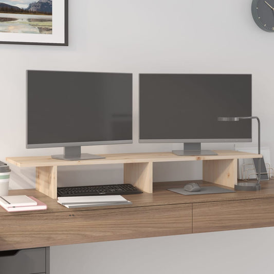 Monitor Stand 100x27x15 cm Solid Wood Pine - Computer Risers & Stands