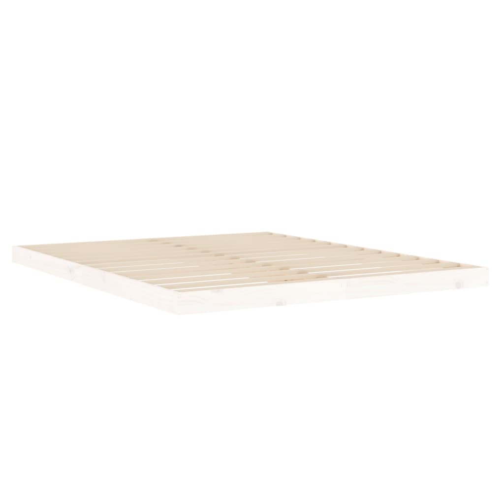 Bed Frame White 160x200 cm Solid Wood Pine - Beds & Bed Frames