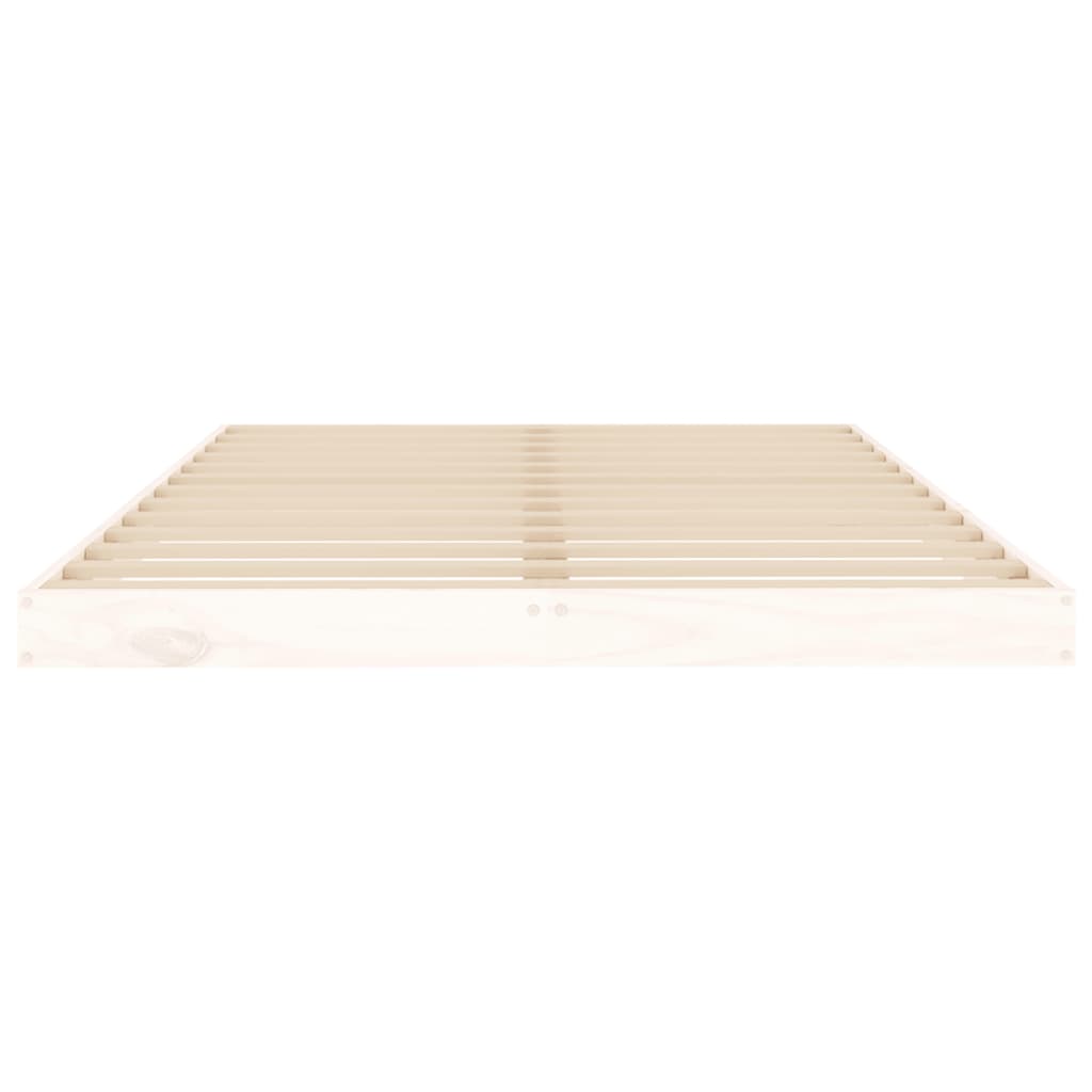 Bed Frame White 120x200 cm Solid Wood Pine - Beds & Bed Frames