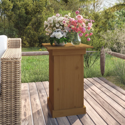 Flower Stand Honey Brown 40x40x60 cm Solid Wood Pine - Plant Stands