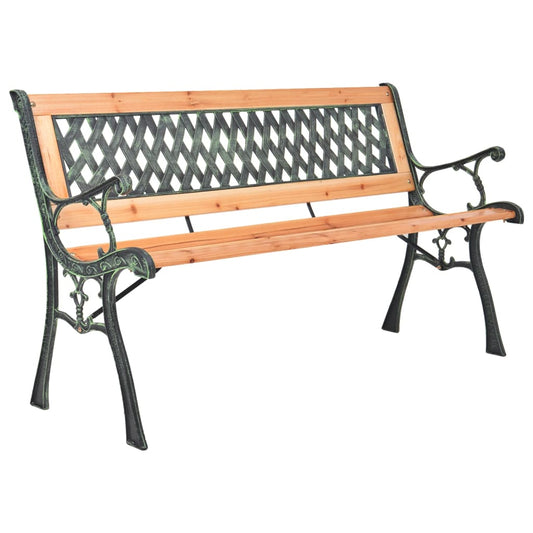 Garden Bench 116 cm Cast Iron and Solid Wood Fir - Outdoor Benches