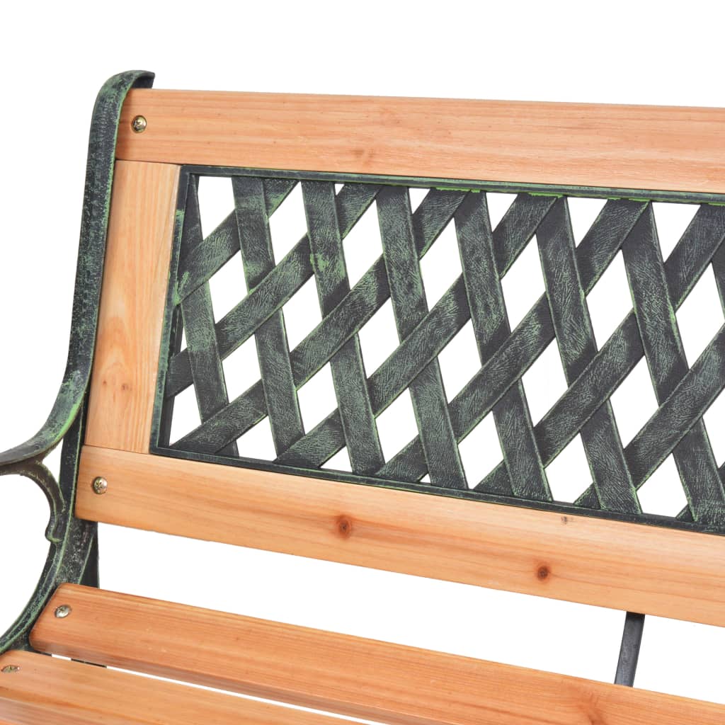 Garden Bench 116 cm Cast Iron and Solid Wood Fir - Outdoor Benches
