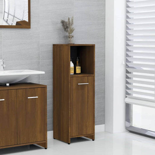 Bathroom Cabinet Brown Oak 30x30x95 cm Engineered Wood - Bathroom Furniture Sets