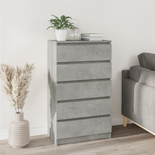 Drawer Cabinet Concrete Grey 60x36x103 cm Engineered Wood - Chest of drawers