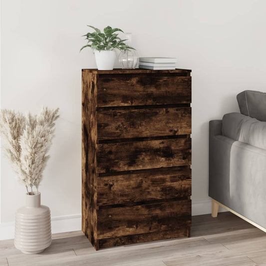 Drawer Cabinet Smoked Oak 60x36x103 cm Engineered Wood - Chest of drawers