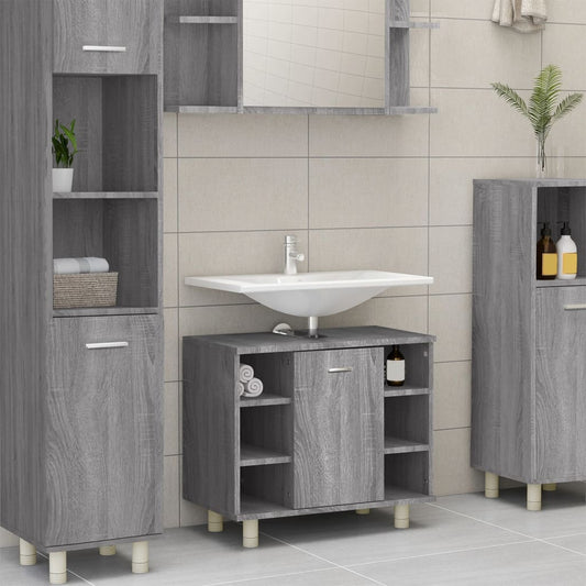 Bathroom Cabinet Grey Sonoma 60x32x53.5 cm Engineered Wood - Bathroom Furniture Sets