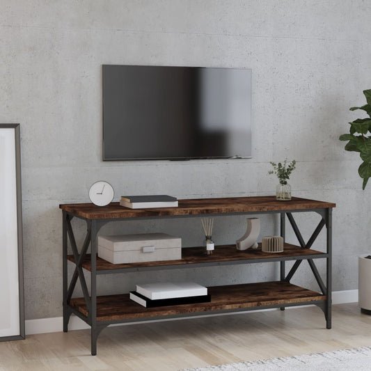 TV Cabinet Smoked Oak 100x40x50 cm Engineered Wood - End Tables