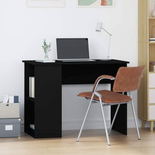 Desk Black 100x55x75 Engineered Wood - Desks