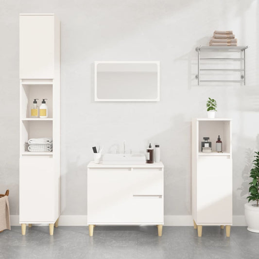 Bathroom Cabinet White 65x33x60 cm Engineered Wood - Bathroom Furniture Sets