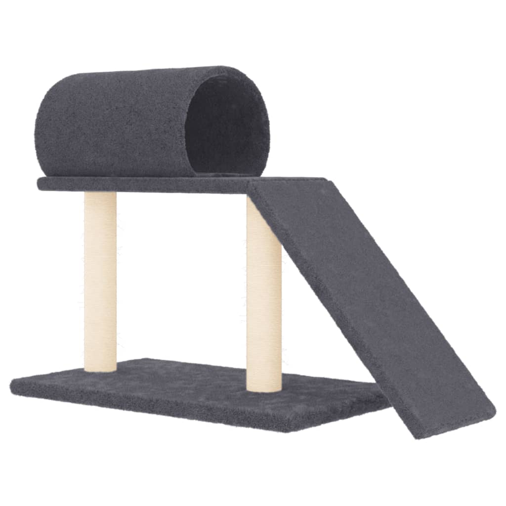 Cat Scratching Posts with Tunnel and Ladder Dark Grey 55.5 cm - Cat Furniture