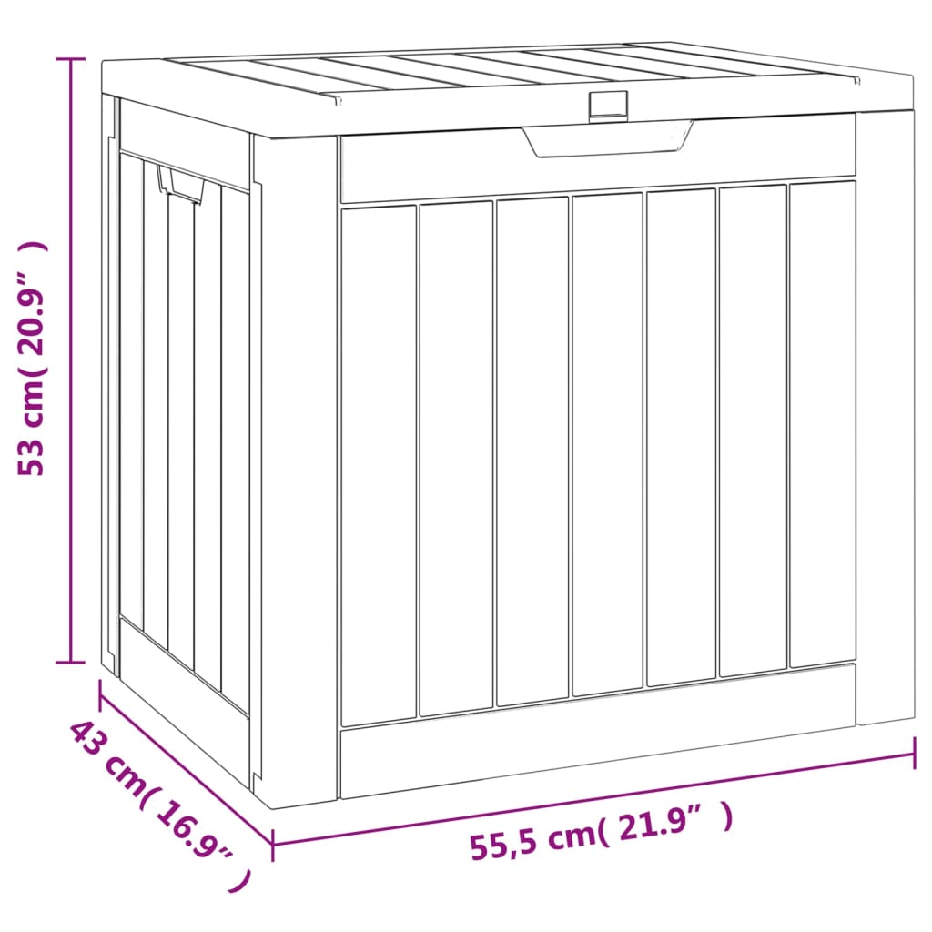 Garden Storage Box Light Brown 55.5x43x53 cm Polypropylene - Outdoor Storage Boxes