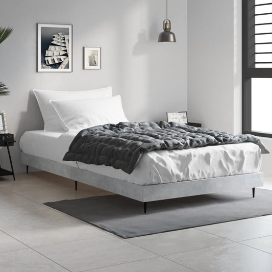 Bed Frame Concrete Grey 90x200 cm Engineered Wood - Beds & Bed Frames